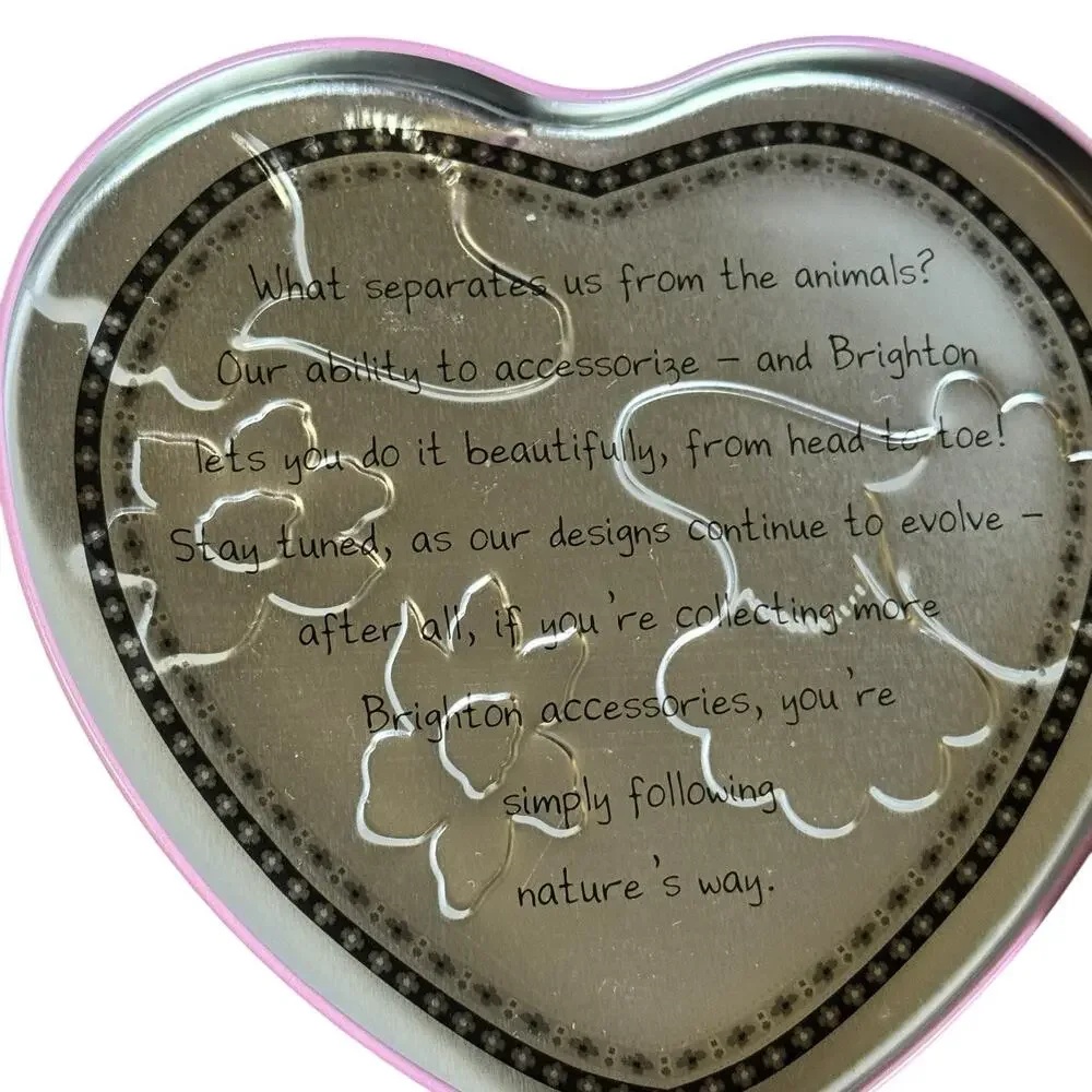 Brighton Heart Shaped Jewelry Tin Canister Trinket Box Colorful Vibrant